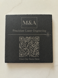 Bespoke Engraved QR Code Slate Coasters