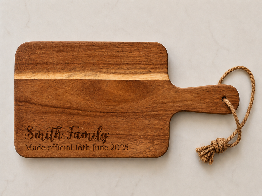 Acacia Wood Cutting/Charcuterie/Chopping Board - Personalised & Custom Engraving