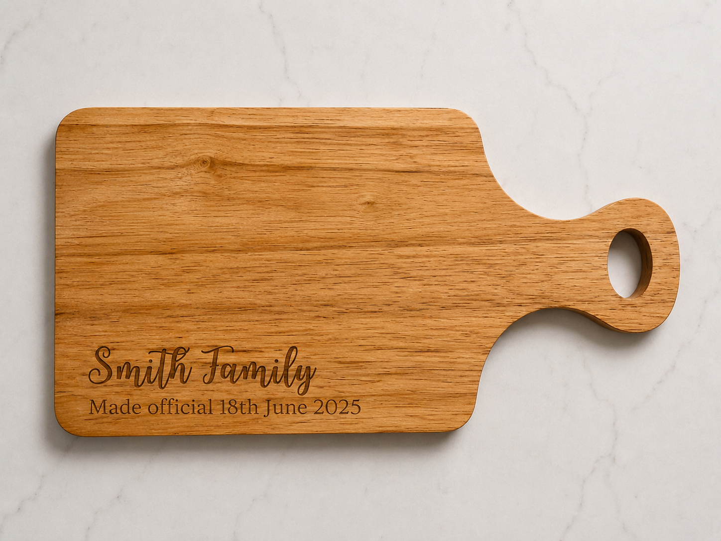 Hevea Wood Cutting/Charcuterie/Chopping Board - Personalised & Custom Engraving
