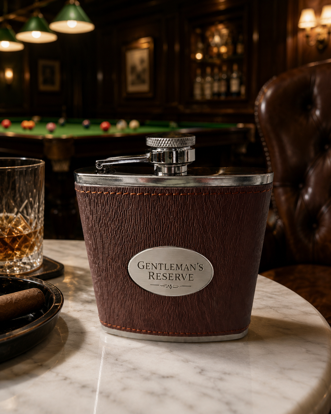 Personalised 6oz Dark Wood Oval Plate Hip Flasks